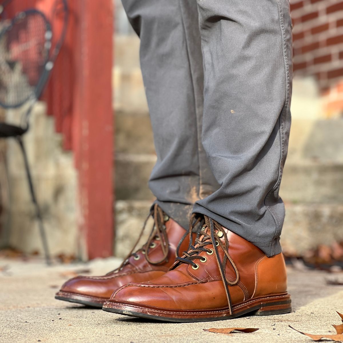 Photo by nothomeatl on December 4, 2022 of the Grant Stone Ottawa Boot in Horween Honey Glazed Shell Cordovan.