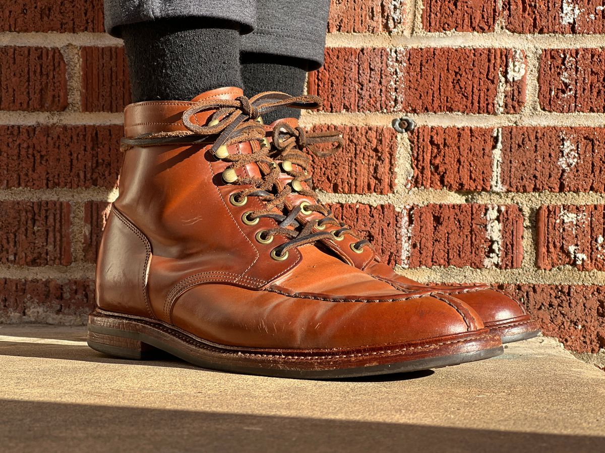 Photo by nothomeatl on February 3, 2023 of the Grant Stone Ottawa Boot in Horween Honey Glazed Shell Cordovan.