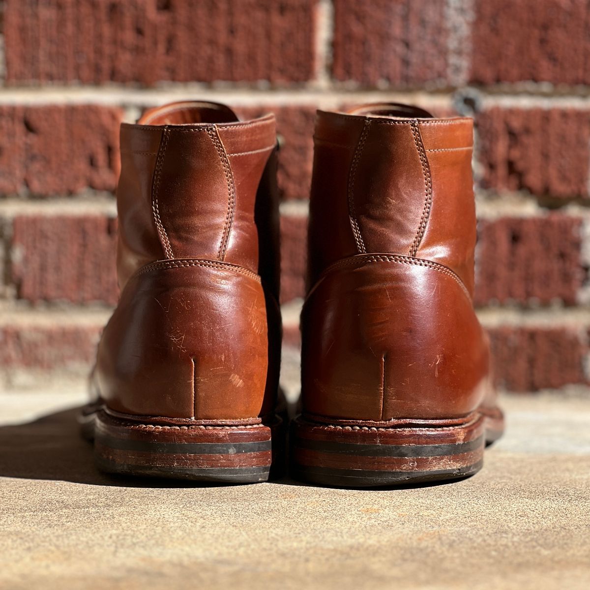 Photo by nothomeatl on April 2, 2023 of the Grant Stone Ottawa Boot in Horween Honey Glazed Shell Cordovan.