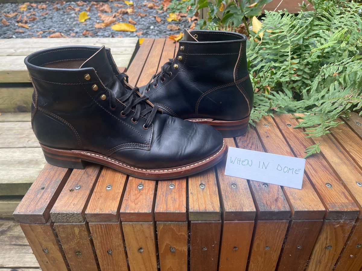 Photo by twowheels321 on November 3, 2024 of the John Lofgren El Capitan in Horween Black Chromexcel.