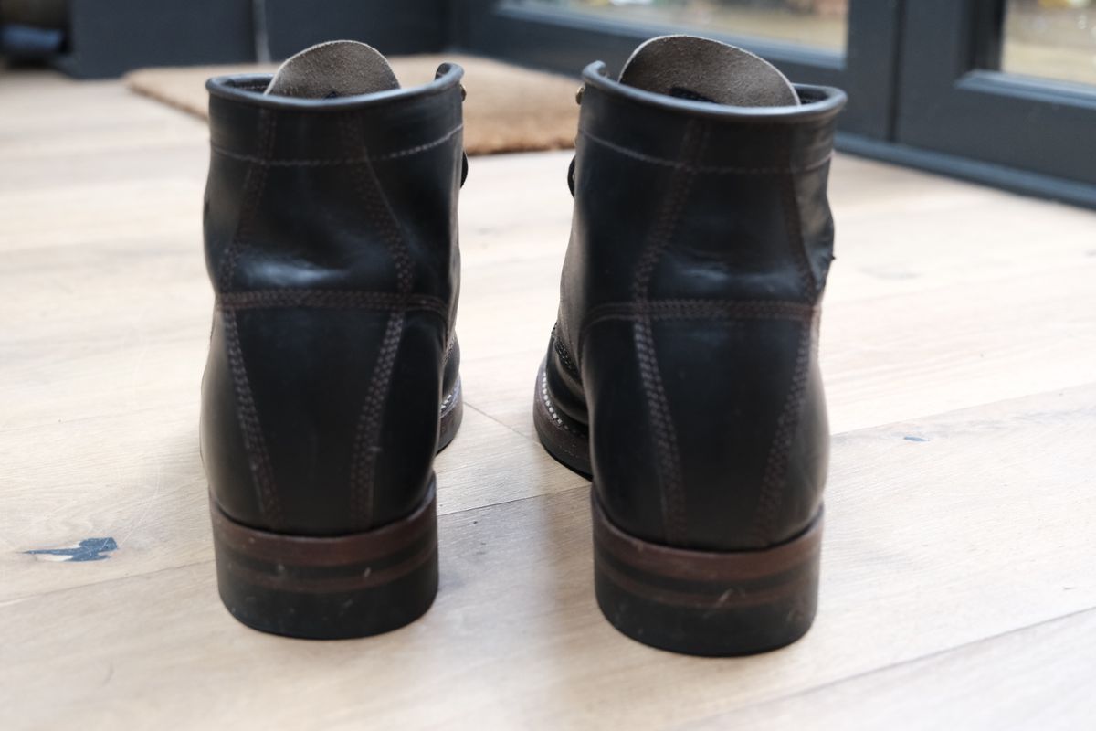 Photo by twowheels321 on December 5, 2024 of the John Lofgren El Capitan in Horween Black Chromexcel.