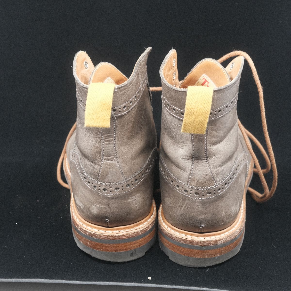 Photo by timothvn on March 6, 2024 of the Tricker's x Division Road Eaton Boot in Horween Timber Wolf Dublin.