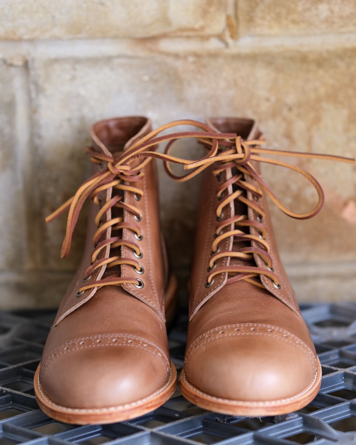 Photo by jamesontisch on October 1, 2023 of the Oak Street Bootmakers Trench Boot in Horween Natural Chromexcel.