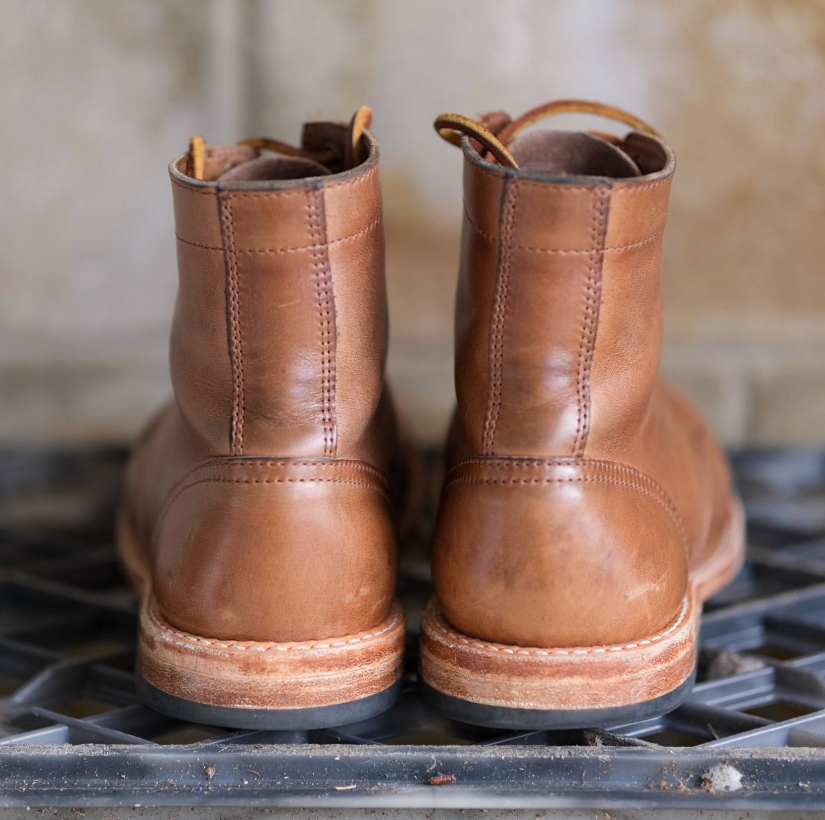 Photo by jamesontisch on November 4, 2023 of the Oak Street Bootmakers Trench Boot in Horween Natural Chromexcel.