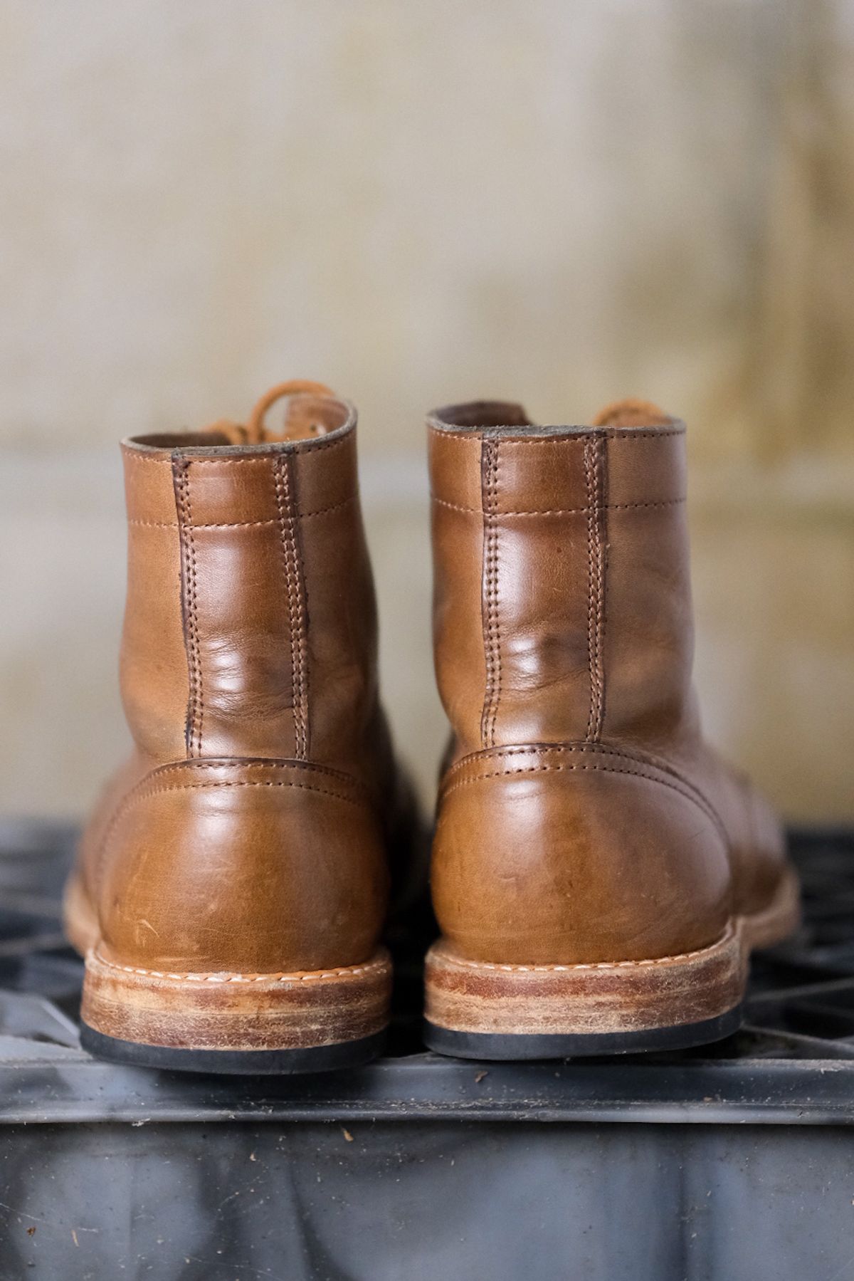 Photo by jamesontisch on December 6, 2023 of the Oak Street Bootmakers Trench Boot in Horween Natural Chromexcel.