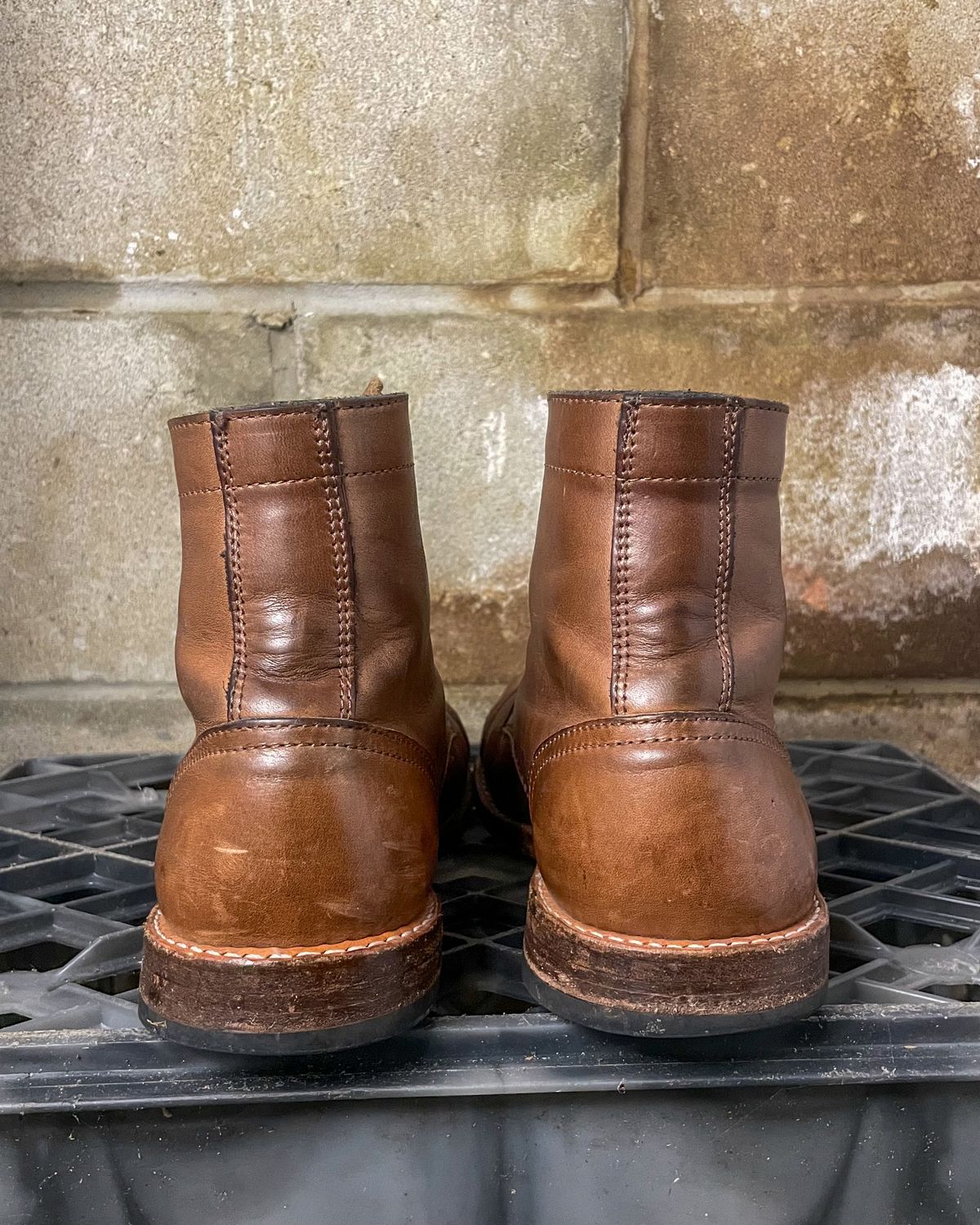 Photo by jamesontisch on March 6, 2024 of the Oak Street Bootmakers Trench Boot in Horween Natural Chromexcel.