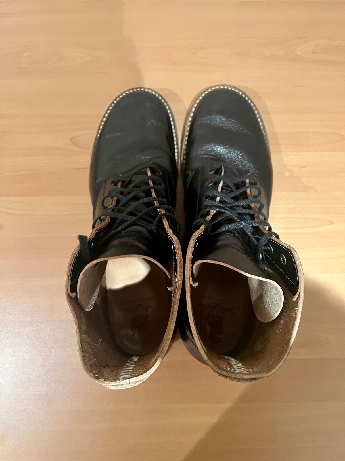 Photo by palletshots on November 1, 2023 of the John Lofgren M-43 Service Shoes in Shinki Black Teacore Horsebutt.