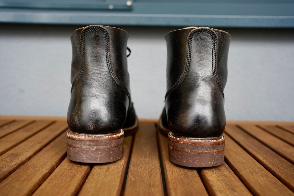 Photo by palletshots on March 1, 2024 of the John Lofgren M-43 Service Shoes in Shinki Black Teacore Horsebutt.