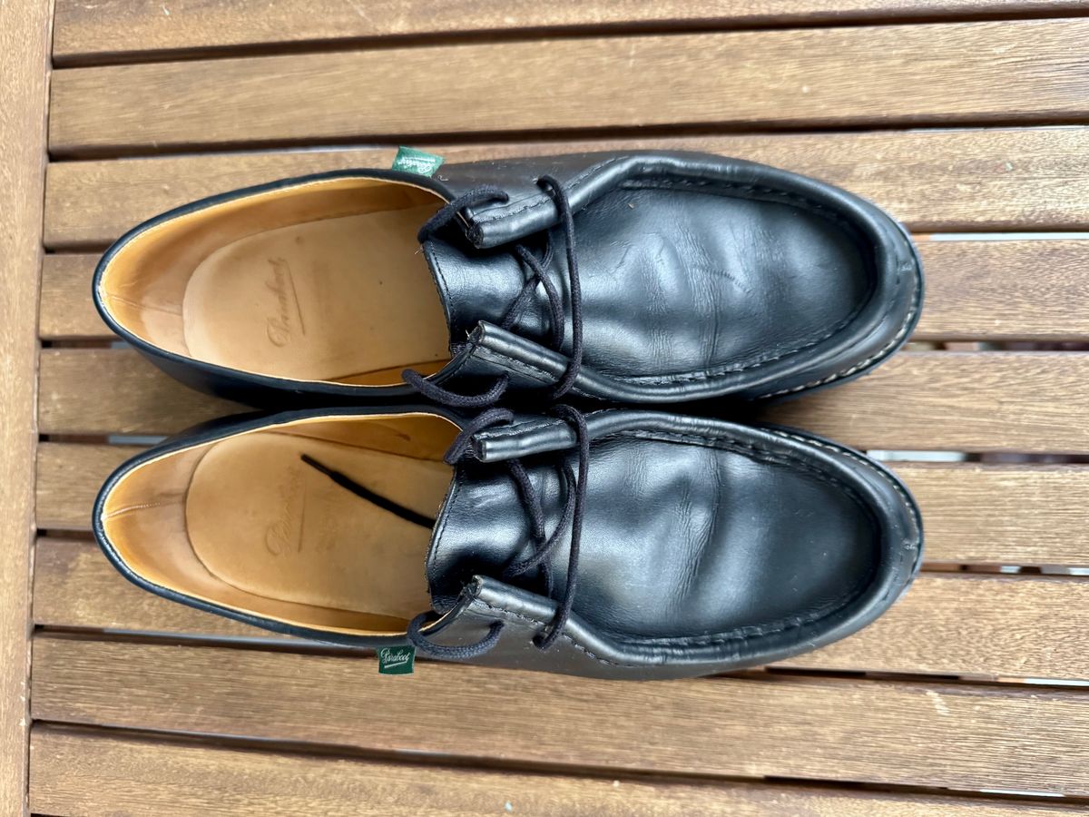 Photo by palletshots on November 1, 2025 of the Paraboot Michael in Black Plained Leather.