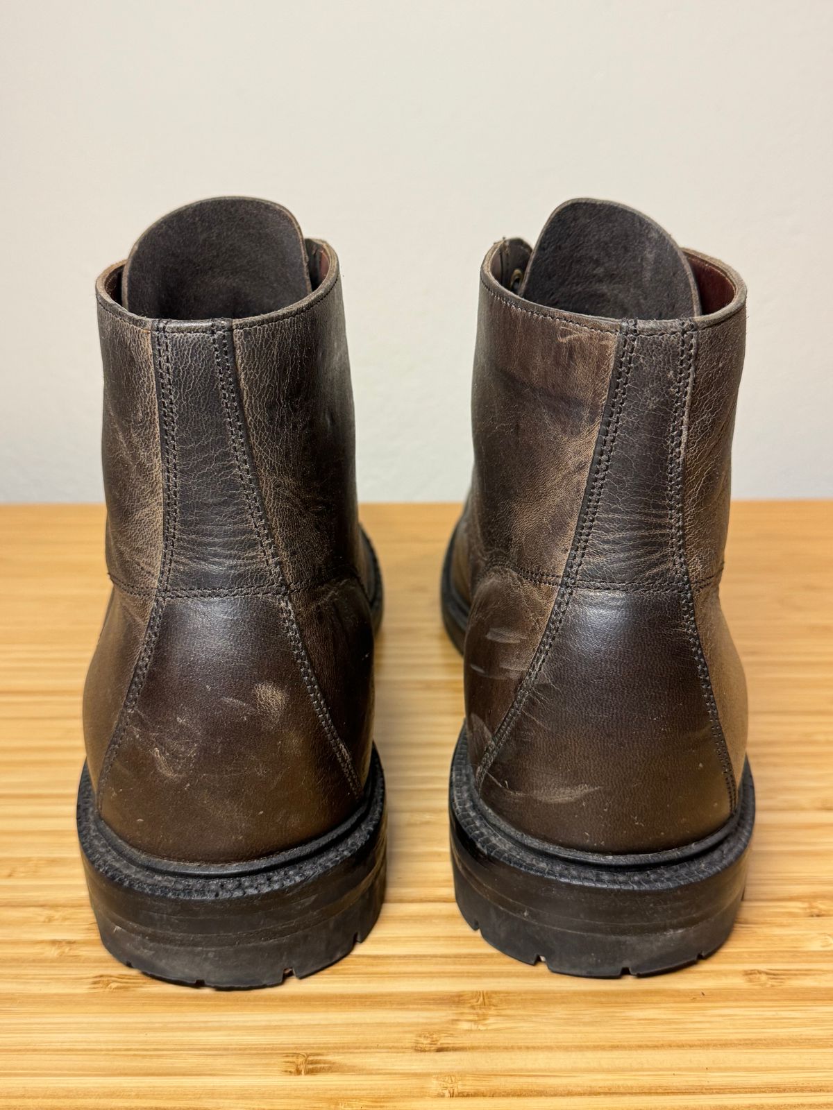 Photo by scottwaves on April 6, 2025 of the Grant Stone Brass Boot in Gallun Charcoal Teton Stag.