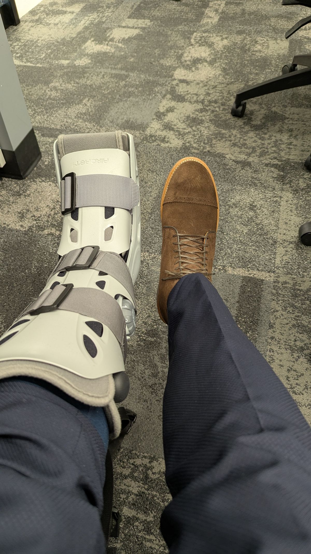 Photo by RoosAndBeavers on December 4, 2025 of the Viberg Derby Boot in C.F. Stead Brown Repello Calf Suede.