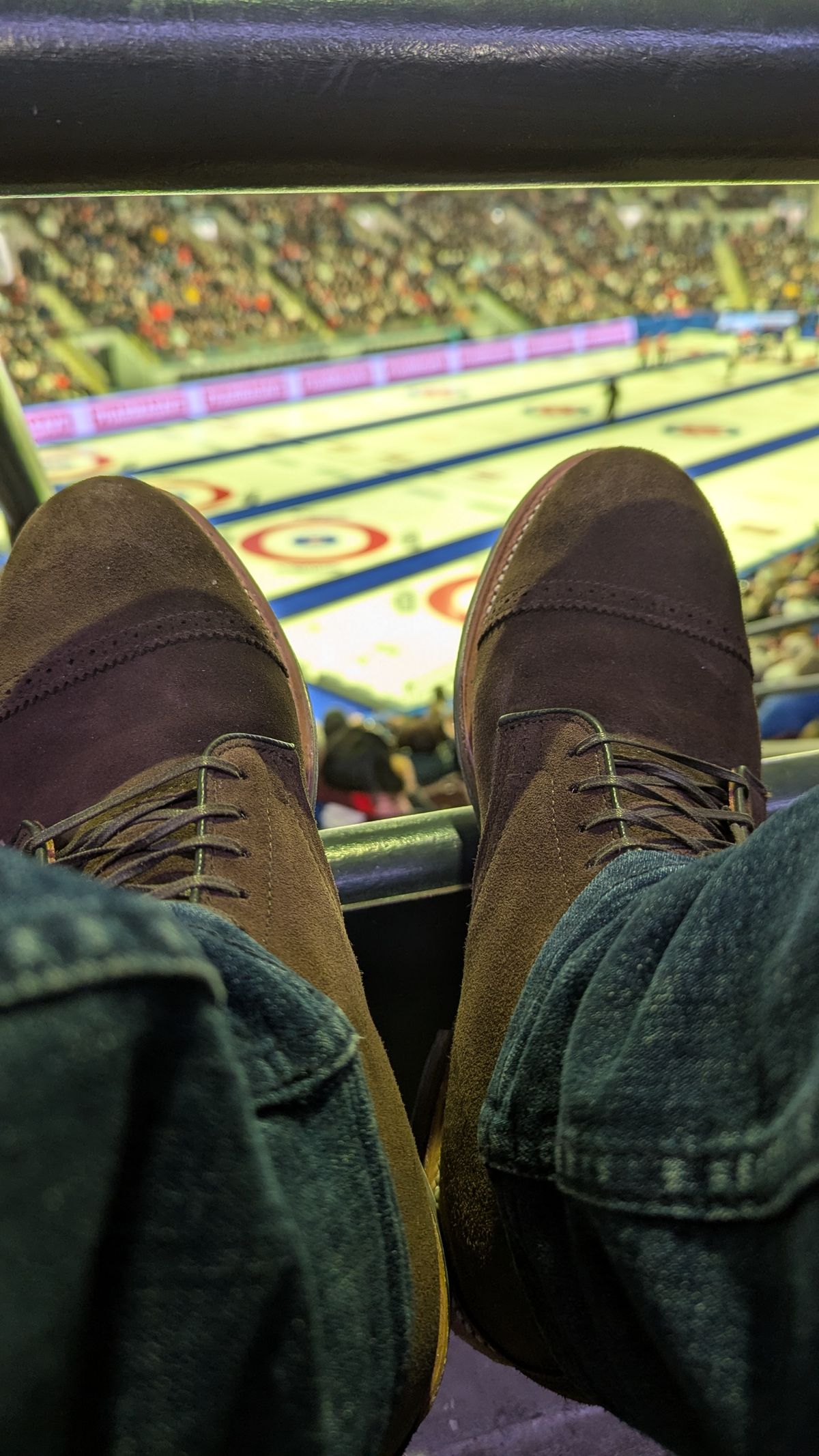 Photo by RoosAndBeavers on February 2, 2026 of the Viberg Derby Boot in C.F. Stead Brown Repello Calf Suede.
