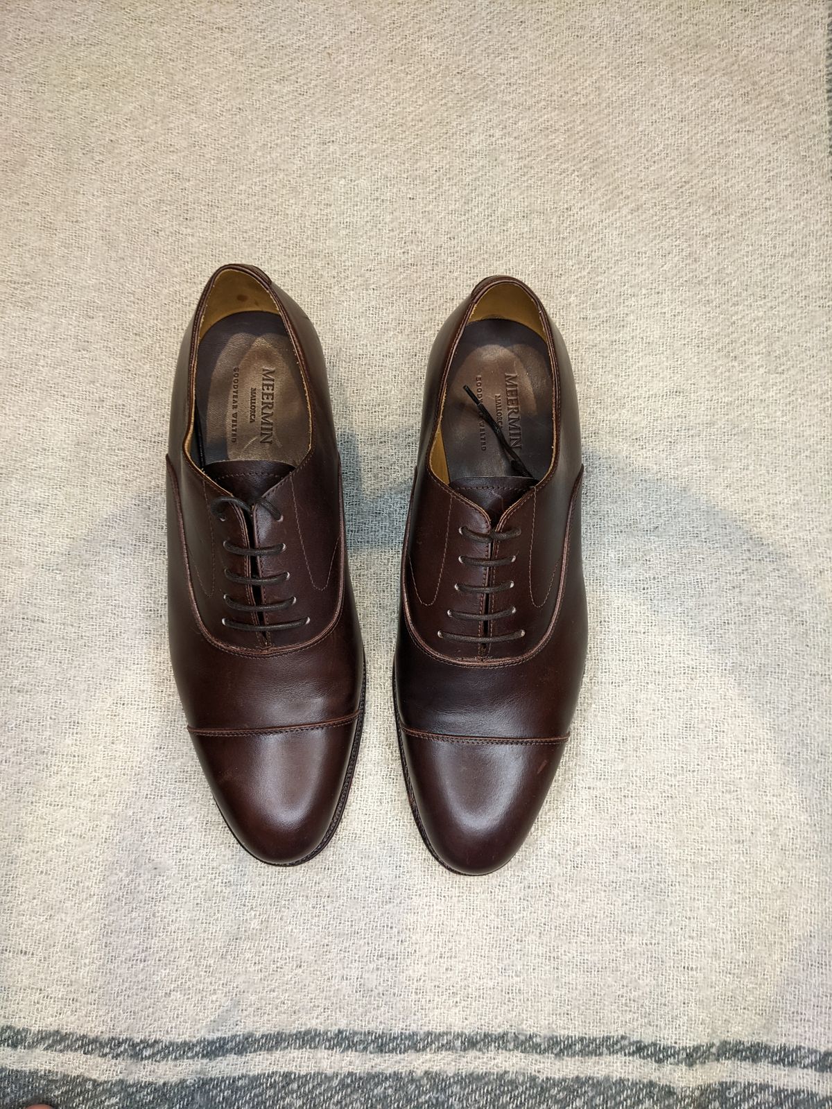 Photo by RoosAndBeavers on October 6, 2022 of the Meermin Cap Toe Oxford in Unlisted Leather.