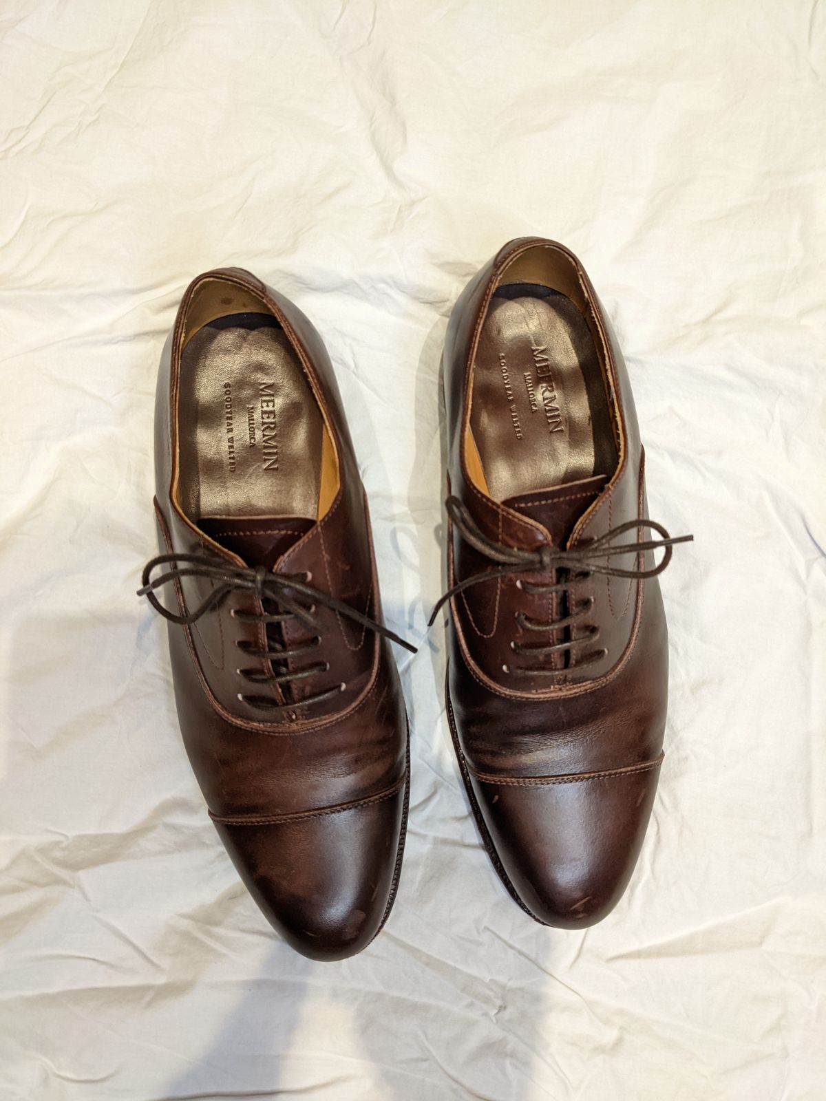 Photo by RoosAndBeavers on November 9, 2022 of the Meermin Cap Toe Oxford in Unlisted Leather.