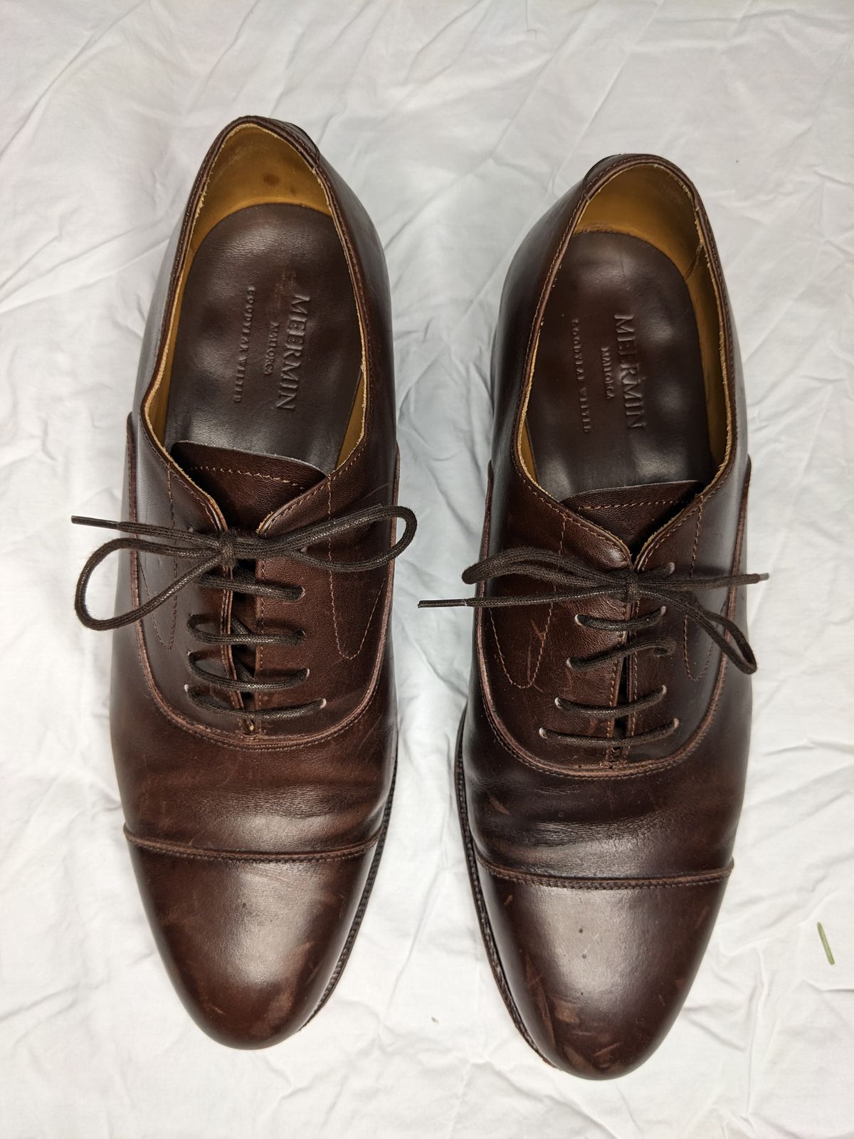 Photo by RoosAndBeavers on January 5, 2023 of the Meermin Cap Toe Oxford in Unlisted Leather.