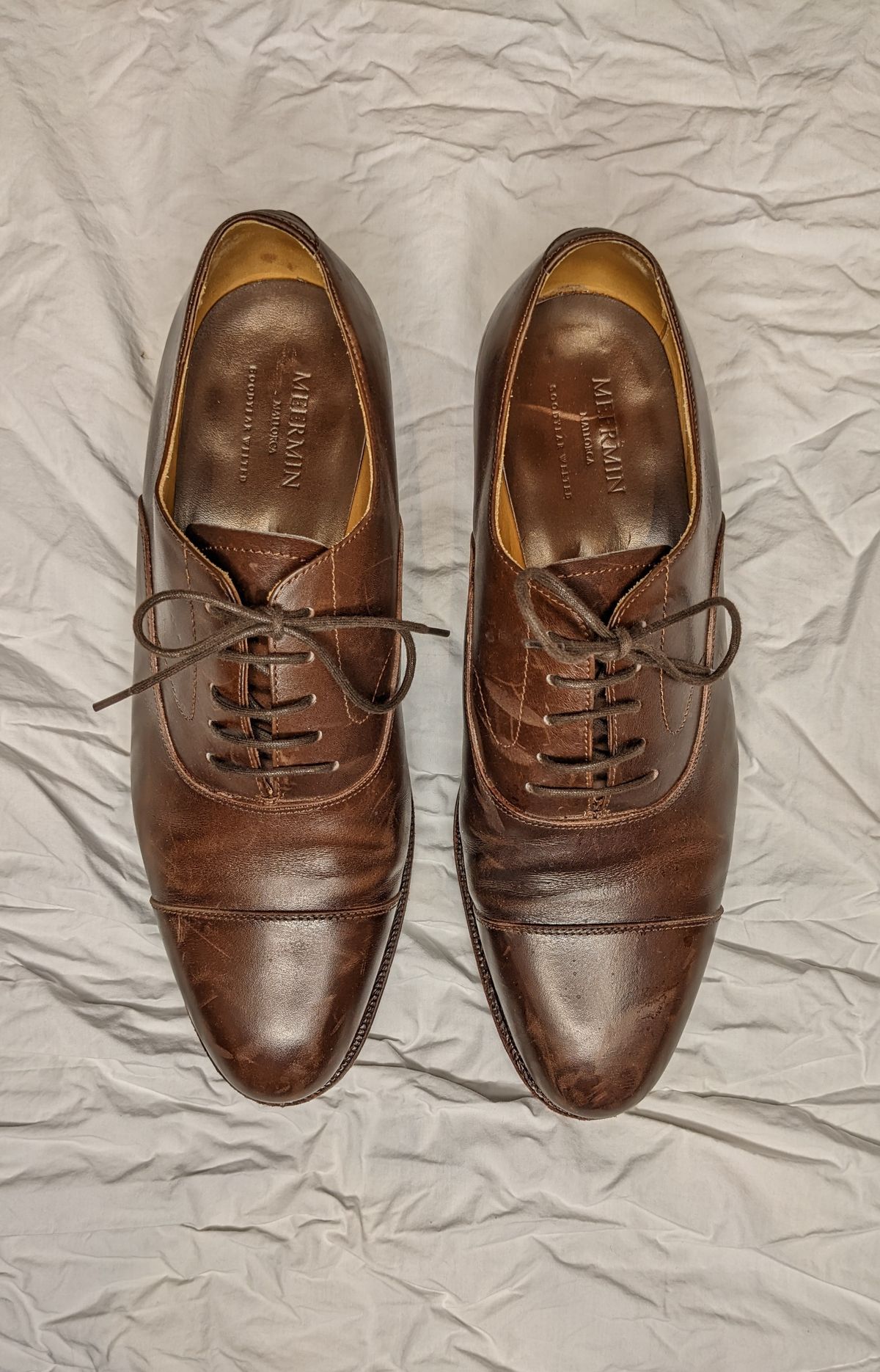Photo by RoosAndBeavers on February 6, 2023 of the Meermin Cap Toe Oxford in Unlisted Leather.