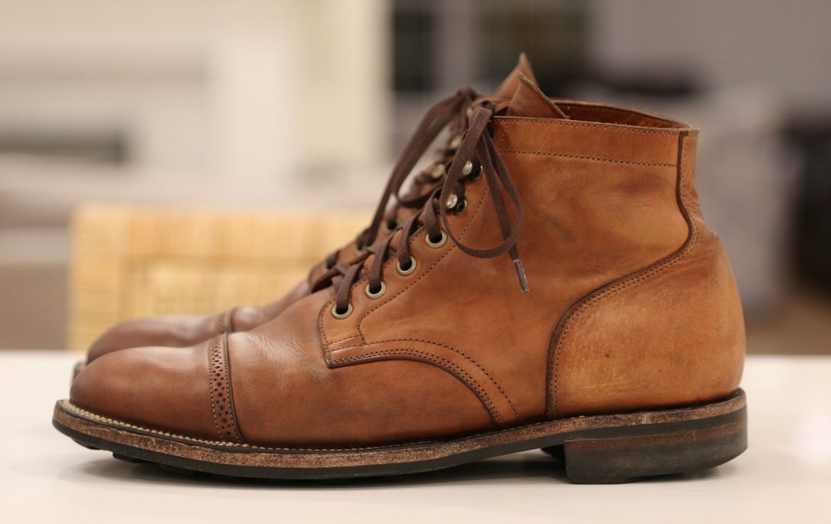 Photo by sampson1980 on October 28, 2022 of the Viberg Service Boot in Maryam Used Cuoio Nubuck.