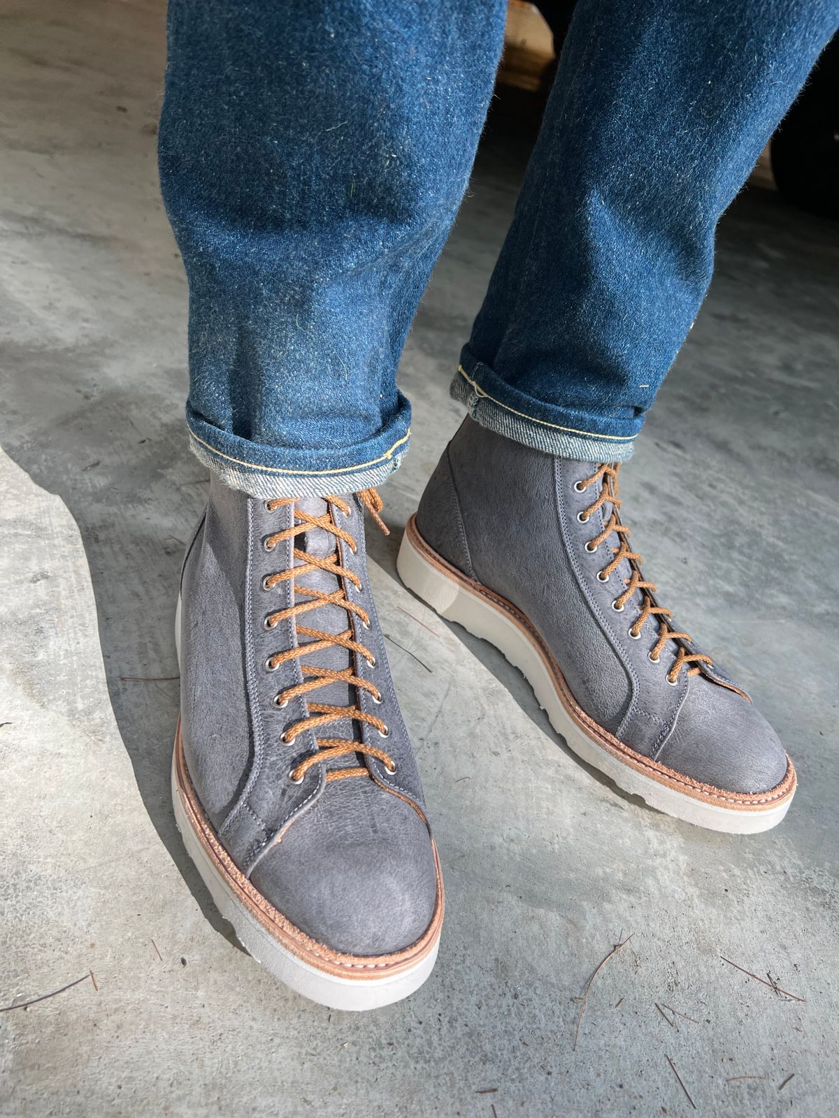 Photo by sampson1980 on October 1, 2023 of the Tricker's x Division Road Super Monkey Boot in C.F. Stead Storm Waxed Kudu.