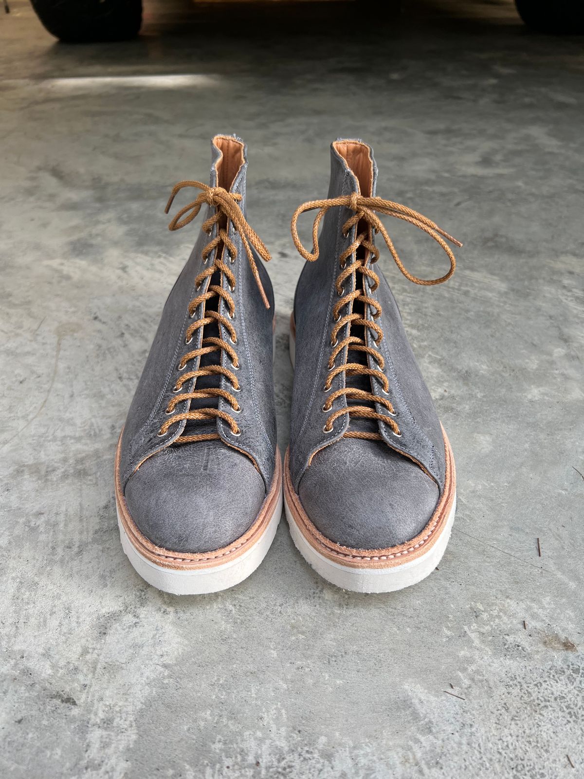 Photo by sampson1980 on October 1, 2023 of the Tricker's x Division Road Super Monkey Boot in C.F. Stead Storm Waxed Kudu.