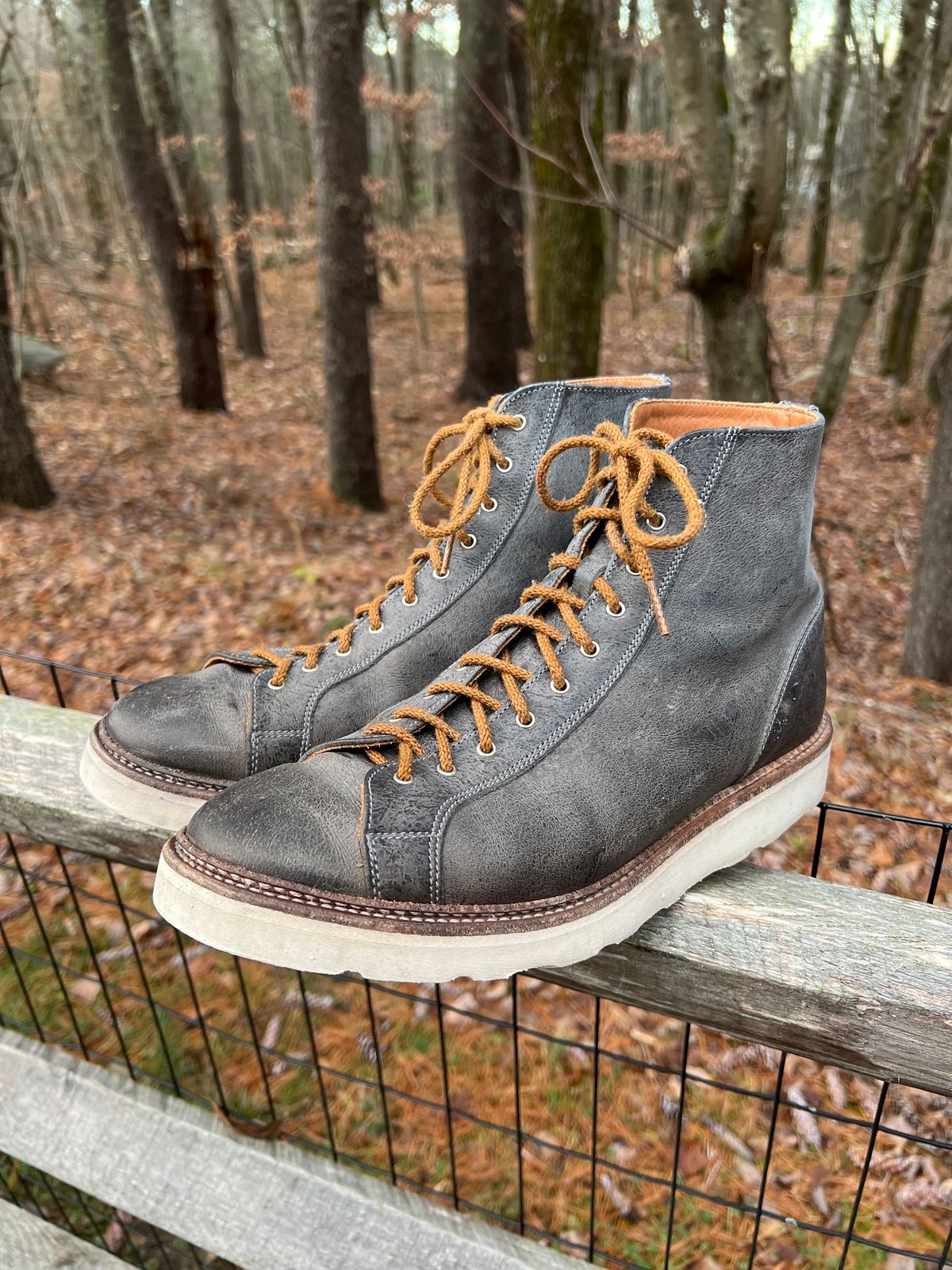 Photo by sampson1980 on December 5, 2023 of the Tricker's x Division Road Super Monkey Boot in C.F. Stead Storm Waxed Kudu.