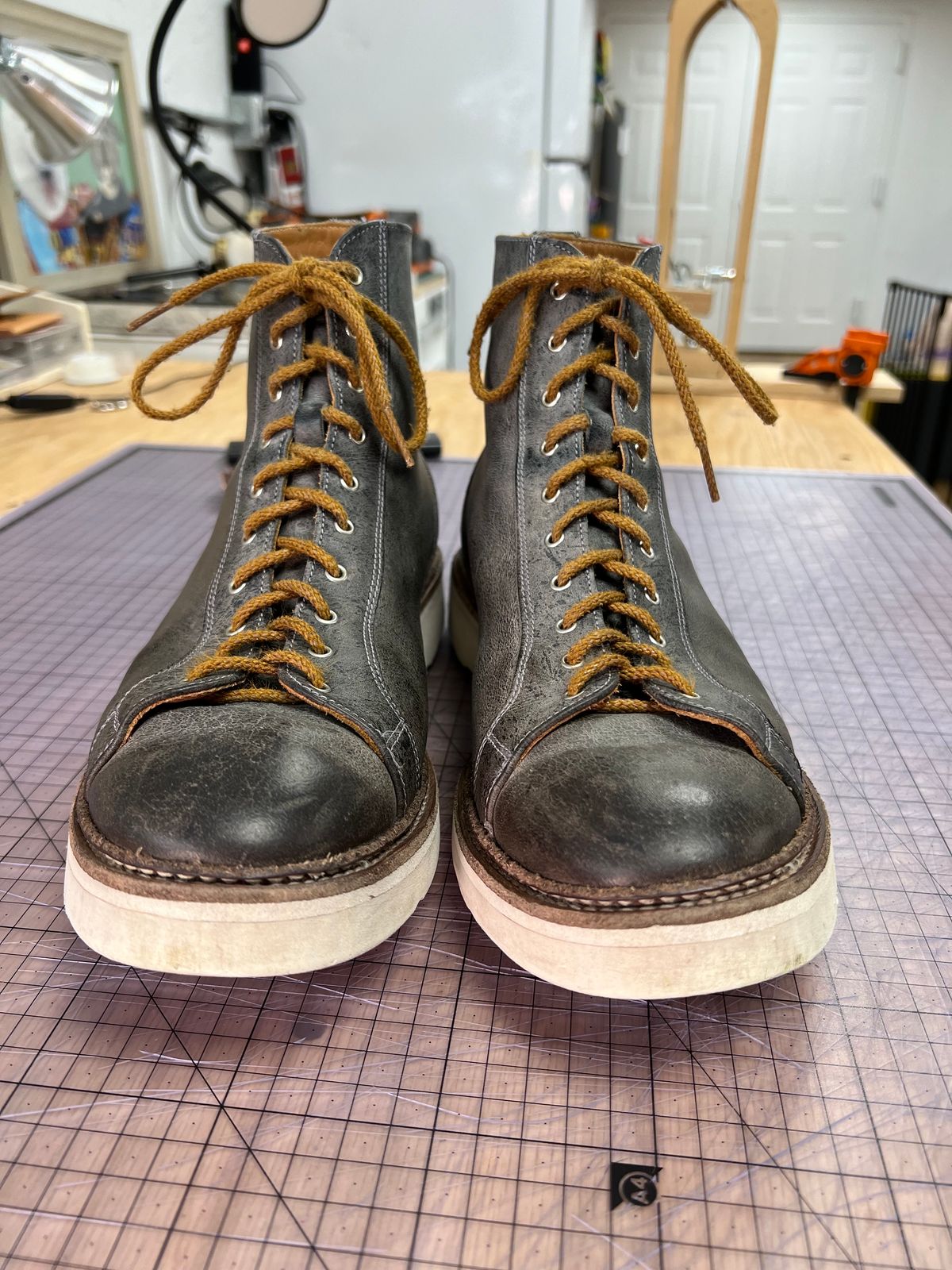Photo by sampson1980 on January 1, 2024 of the Tricker's x Division Road Super Monkey Boot in C.F. Stead Storm Waxed Kudu.