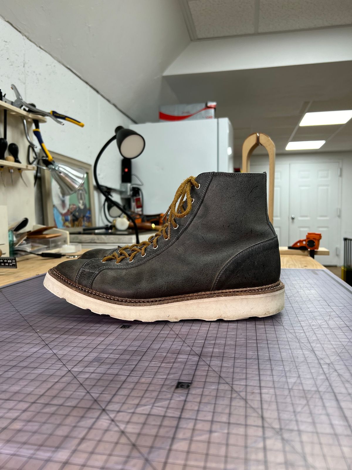 Photo by sampson1980 on January 1, 2024 of the Tricker's x Division Road Super Monkey Boot in C.F. Stead Storm Waxed Kudu.