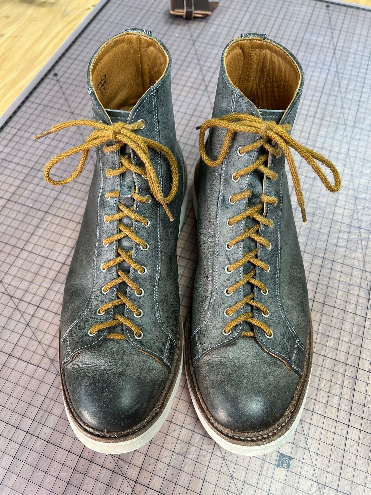Photo by sampson1980 on January 1, 2024 of the Tricker's x Division Road Super Monkey Boot in C.F. Stead Storm Waxed Kudu.