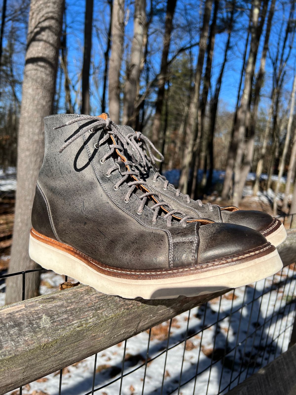Photo by sampson1980 on February 4, 2024 of the Tricker's x Division Road Super Monkey Boot in C.F. Stead Storm Waxed Kudu.