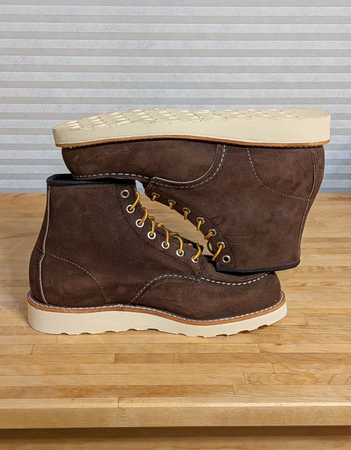Photo by chilly on October 1, 2025 of the Red Wing 6-Inch Classic Moc in S.B. Foot Chocolate Muleskinner.