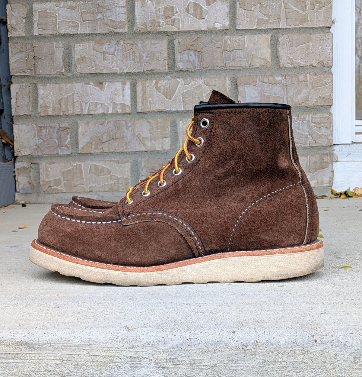 Photo by chilly on November 2, 2025 of the Red Wing 6-Inch Classic Moc in S.B. Foot Chocolate Muleskinner.