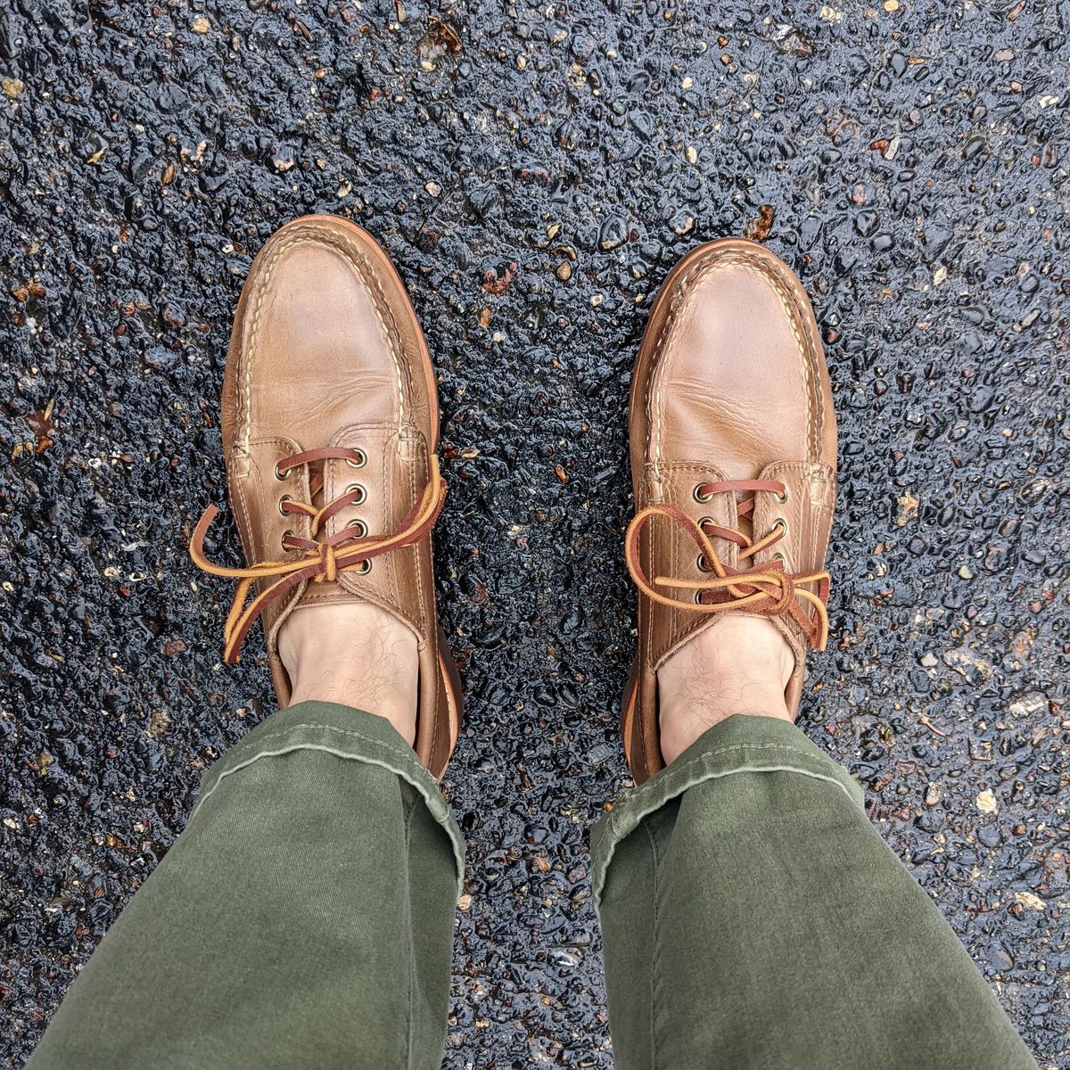 Photo by chilly on June 1, 2022 of the Rancourt & Co. Baxter Ranger Moc in Horween Natural Chromexcel.