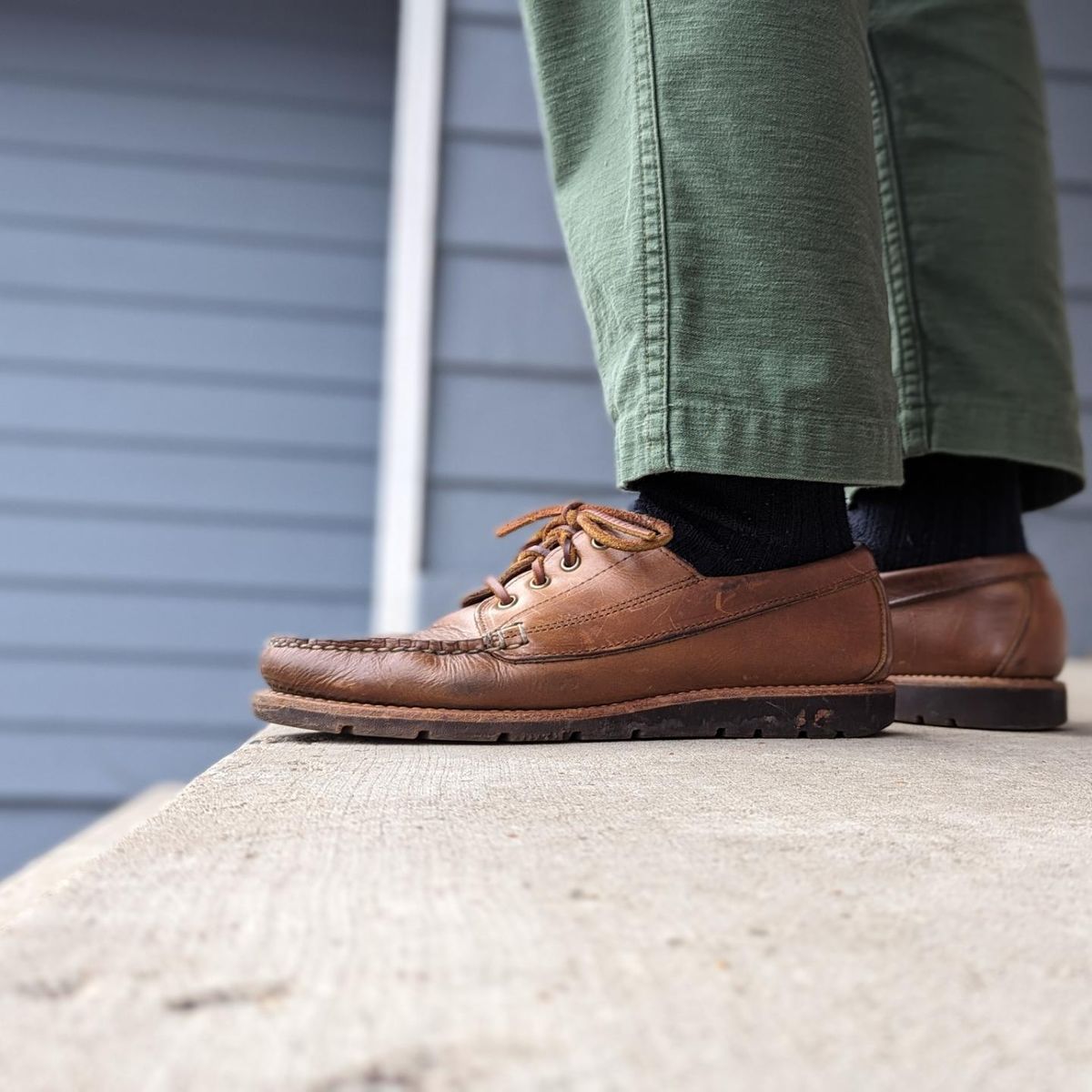 Photo by chilly_chonka on February 14, 2024 of the Rancourt & Co. Baxter Ranger Moc in Horween Natural Chromexcel.