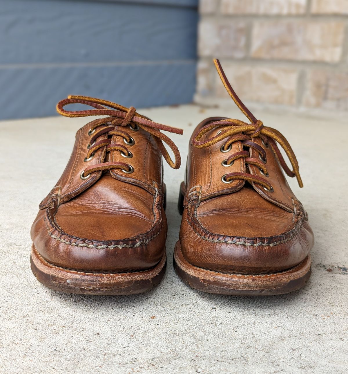 Photo by chilly_chonka on April 18, 2024 of the Rancourt & Co. Baxter Ranger Moc in Horween Natural Chromexcel.