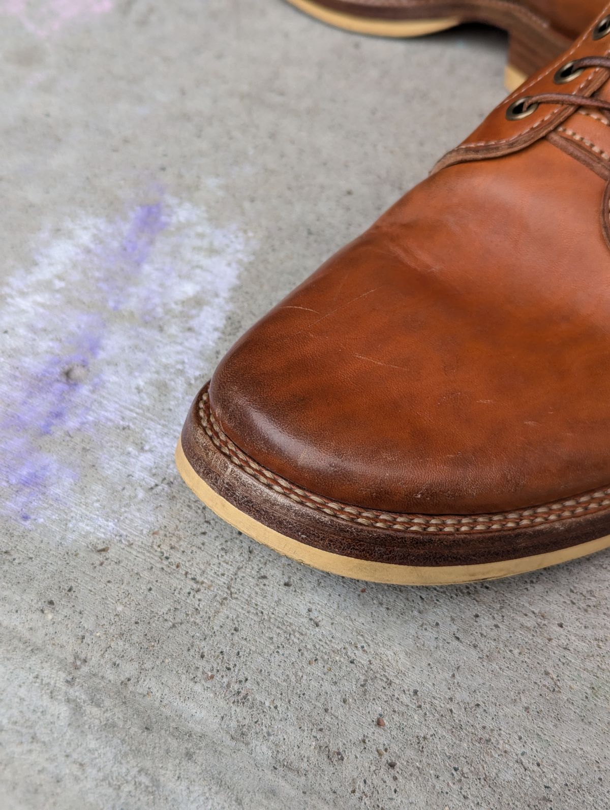 Photo by chilly on November 3, 2024 of the Flame Panda Service Boot in Maryam Natural Horsebutt.