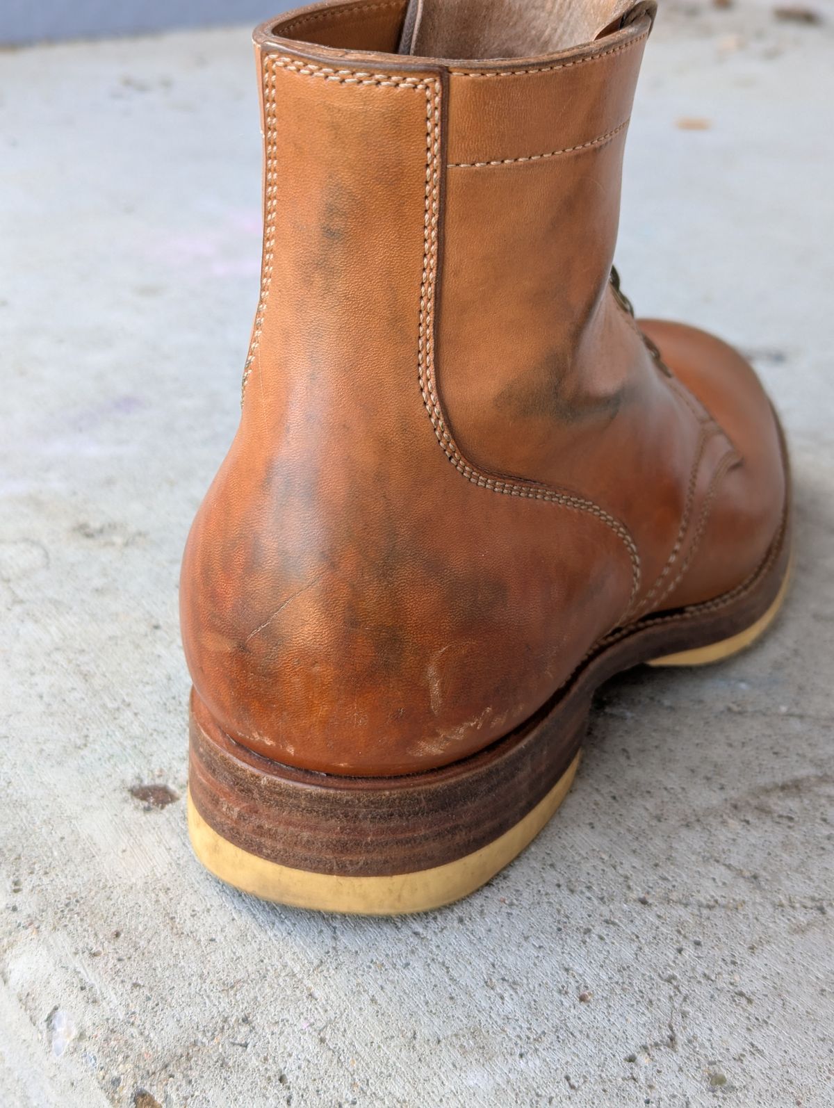 Photo by chilly on December 1, 2024 of the Flame Panda Service Boot in Maryam Natural Horsebutt.