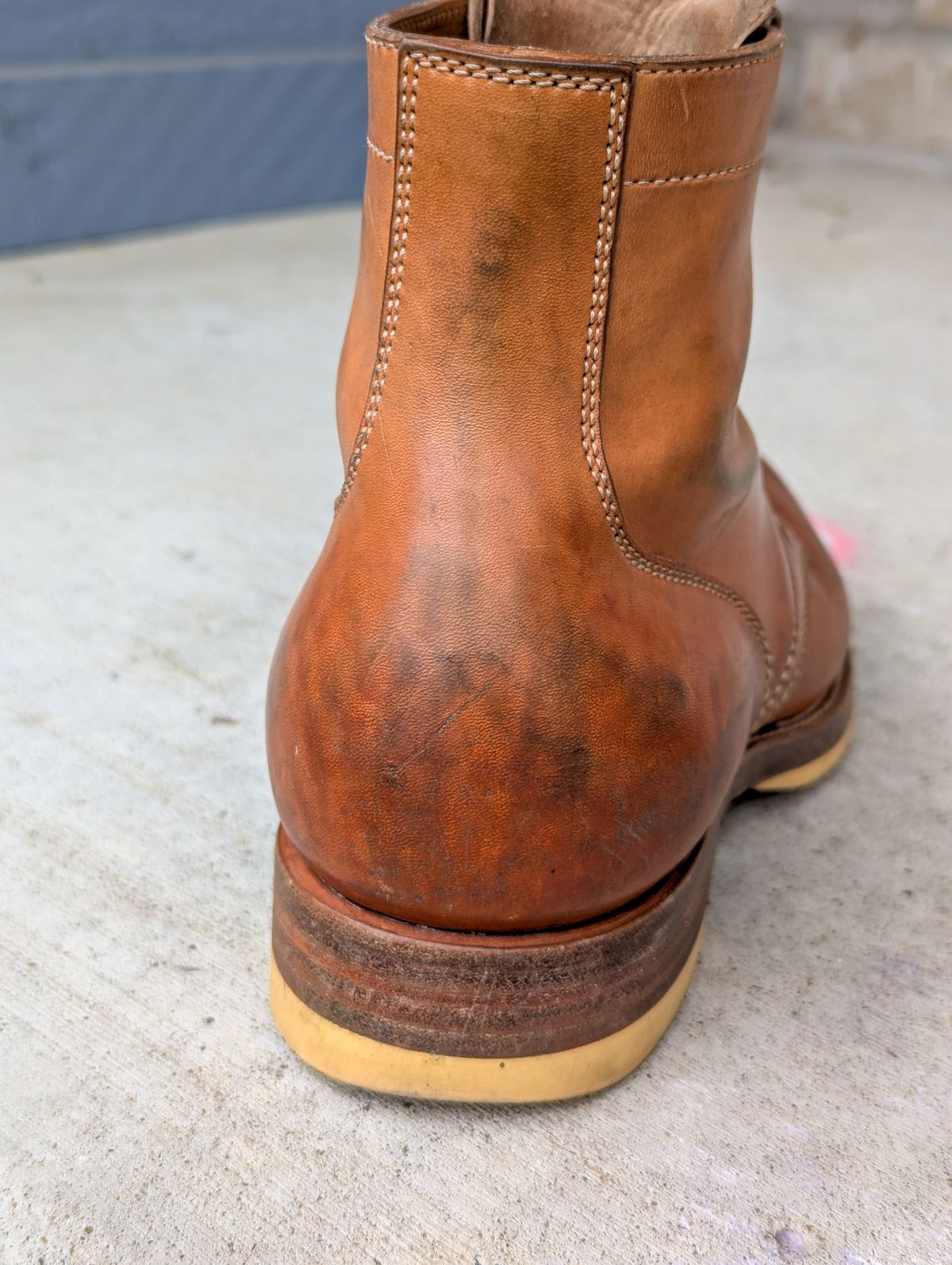Photo by chilly on January 1, 2025 of the Flame Panda Service Boot in Maryam Natural Horsebutt.