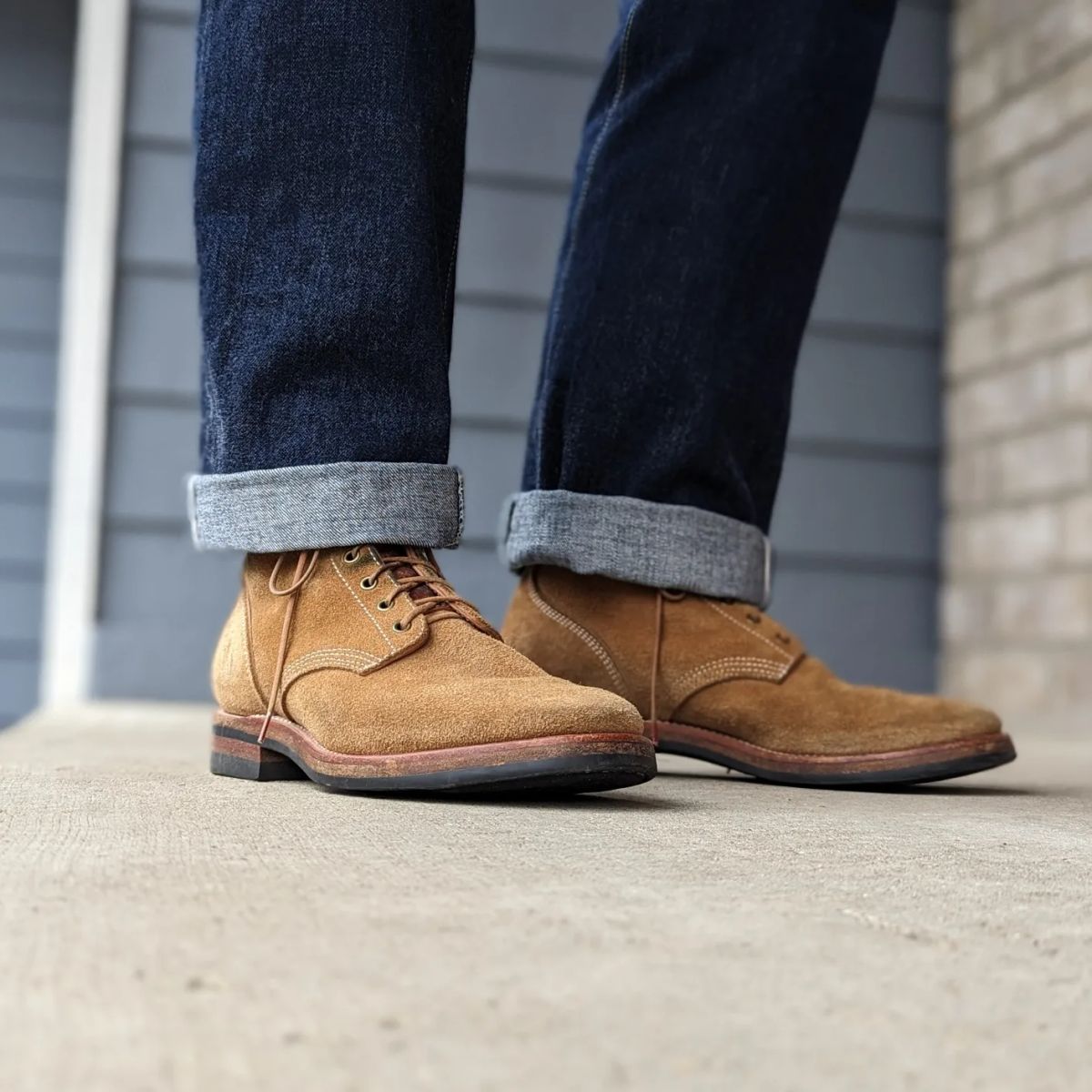 Photo by chilly on February 19, 2024 of the Quan Shoemaker Boondocker in Horween Natural Chromexcel Roughout.