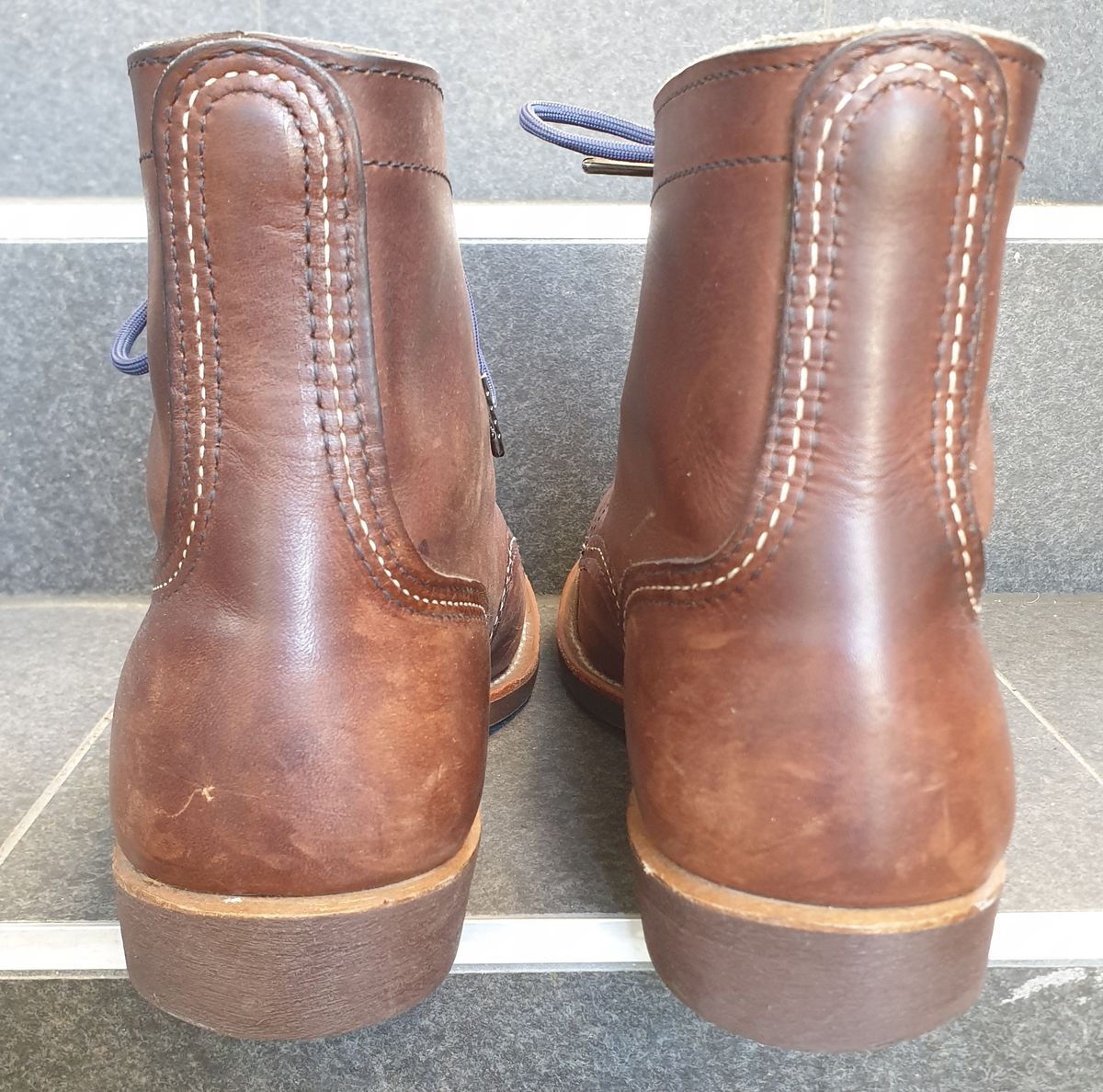 Photo by Dented_scratched_and_scarred on November 2, 2022 of the Red Wing Iron Ranger in S.B. Foot Amber Harness.