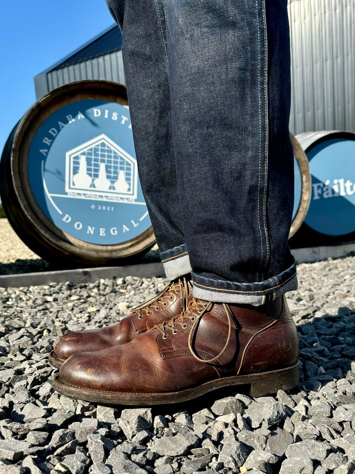 Photo by Drover_Shy on September 20, 2024 of the Viberg Service Boot in C.F. Stead Whiskey Phoenix.