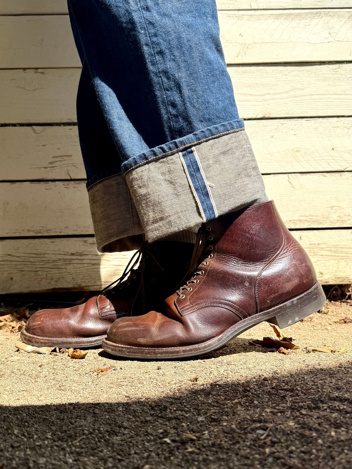Photo by Drover_Shy on October 4, 2025 of the Viberg Service Boot in C.F. Stead Whiskey Phoenix.