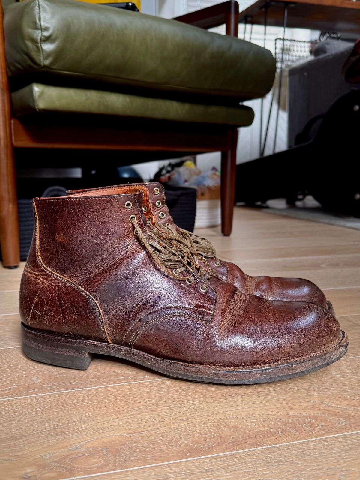 Photo by Drover_Shy on November 16, 2025 of the Viberg Service Boot in C.F. Stead Whiskey Phoenix.