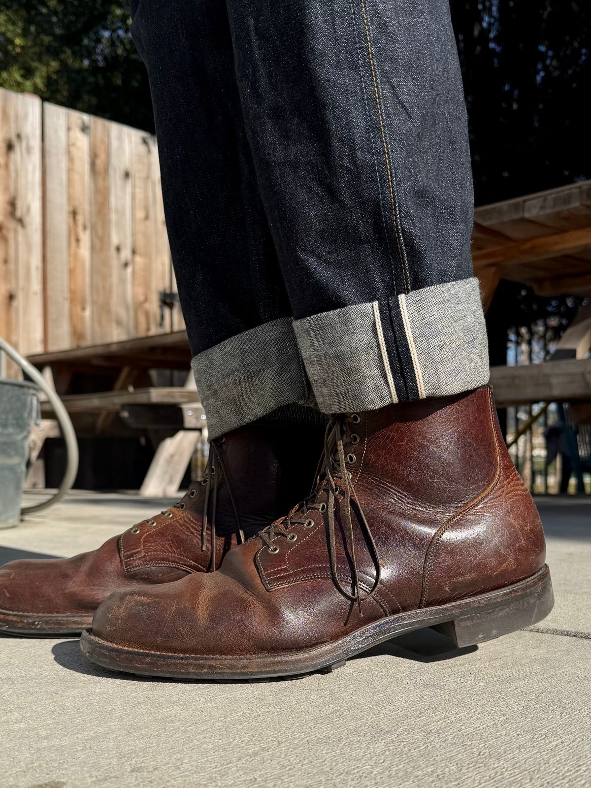 Photo by Drover_Shy on January 7, 2026 of the Viberg Service Boot in C.F. Stead Whiskey Phoenix.