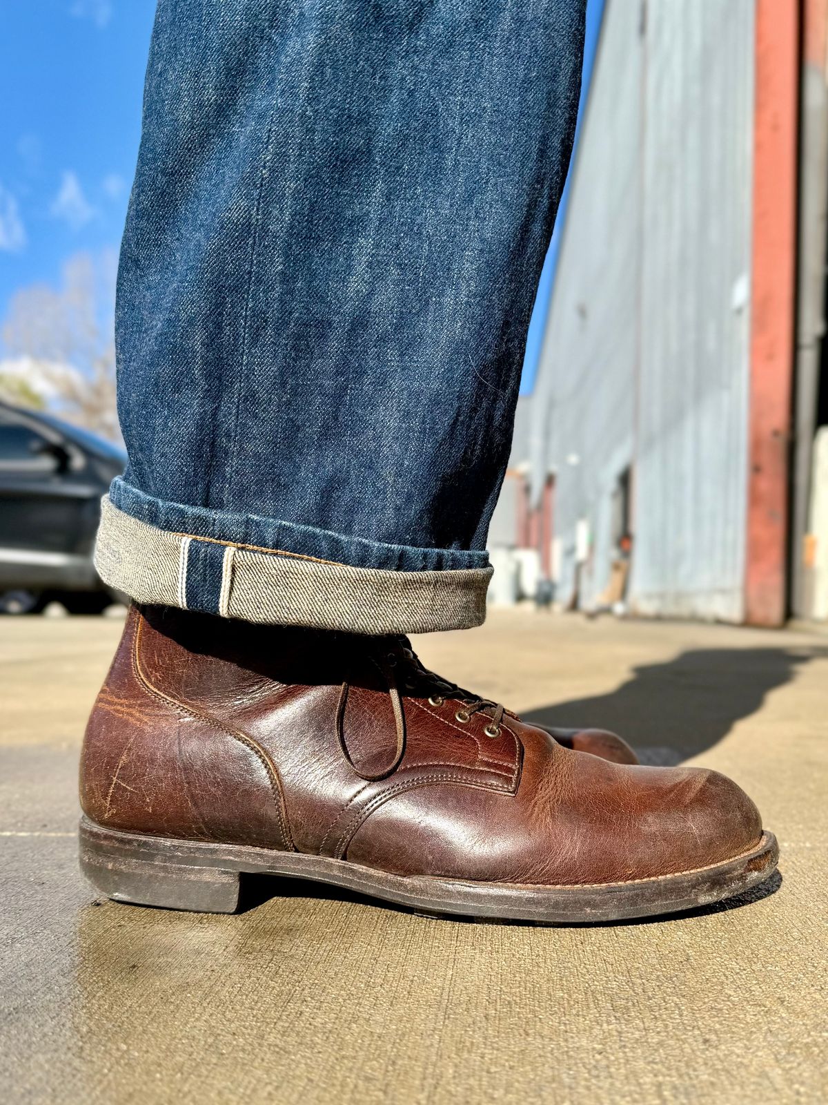 Photo by Drover_Shy on February 18, 2026 of the Viberg Service Boot in C.F. Stead Whiskey Phoenix.