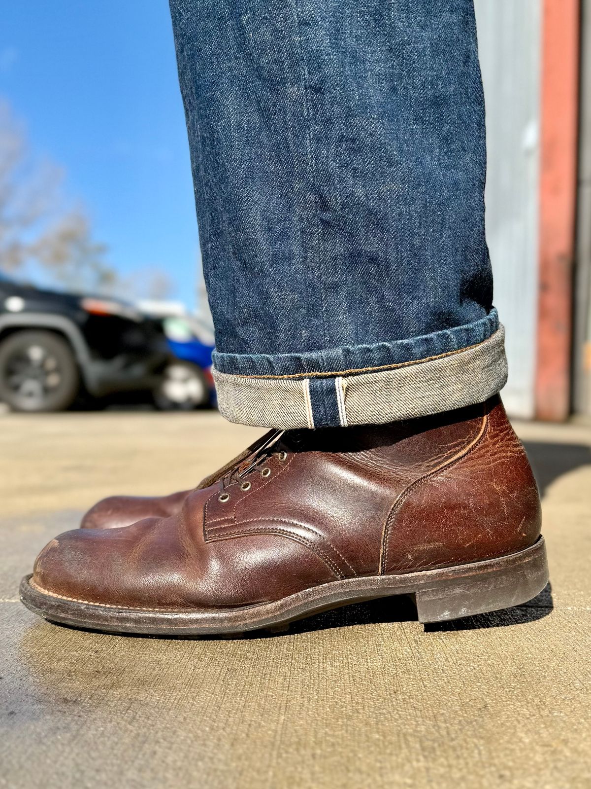 Photo by Drover_Shy on February 18, 2026 of the Viberg Service Boot in C.F. Stead Whiskey Phoenix.