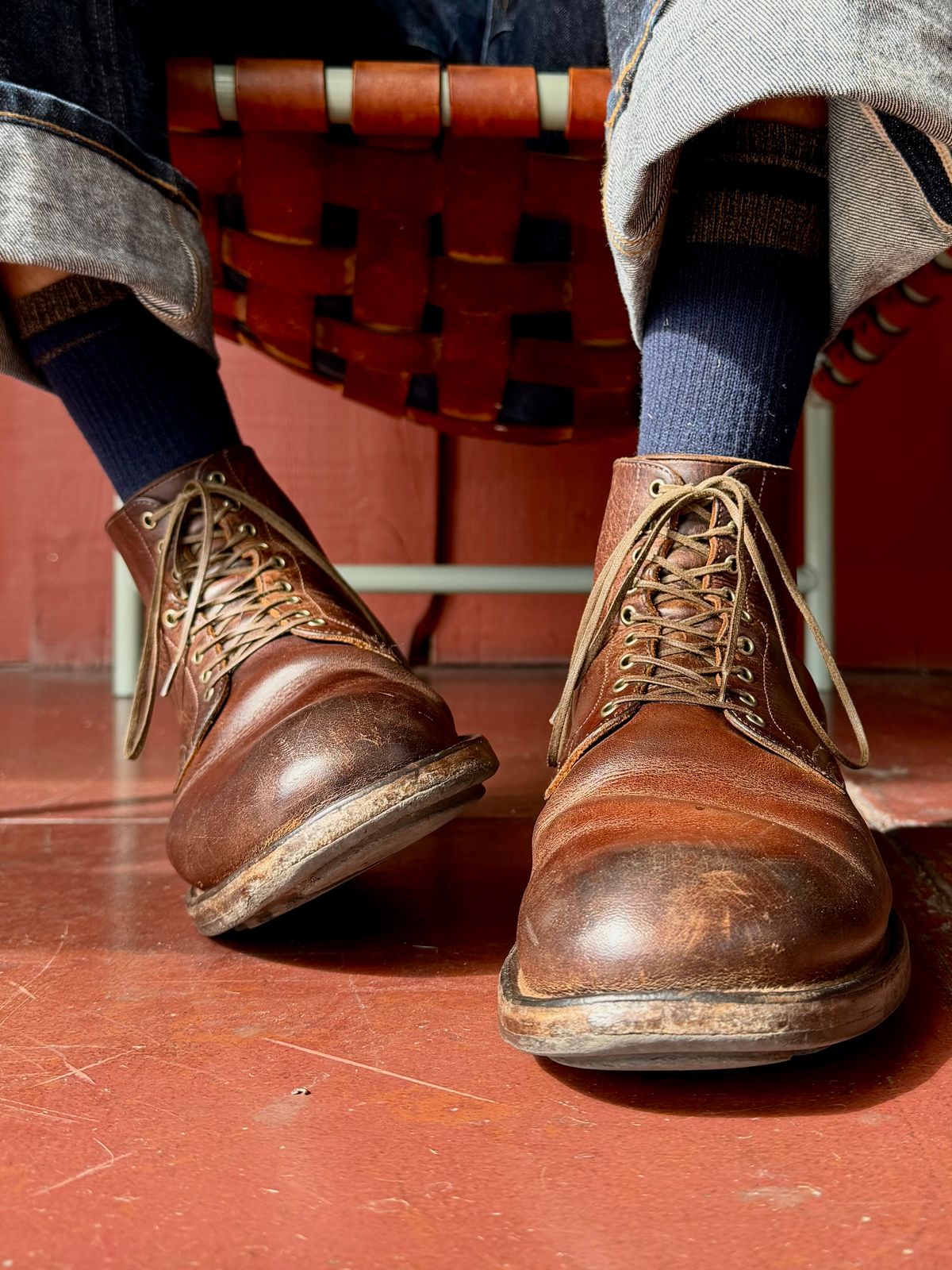 Photo by Drover_Shy on March 29, 2026 of the Viberg Service Boot in C.F. Stead Whiskey Phoenix.