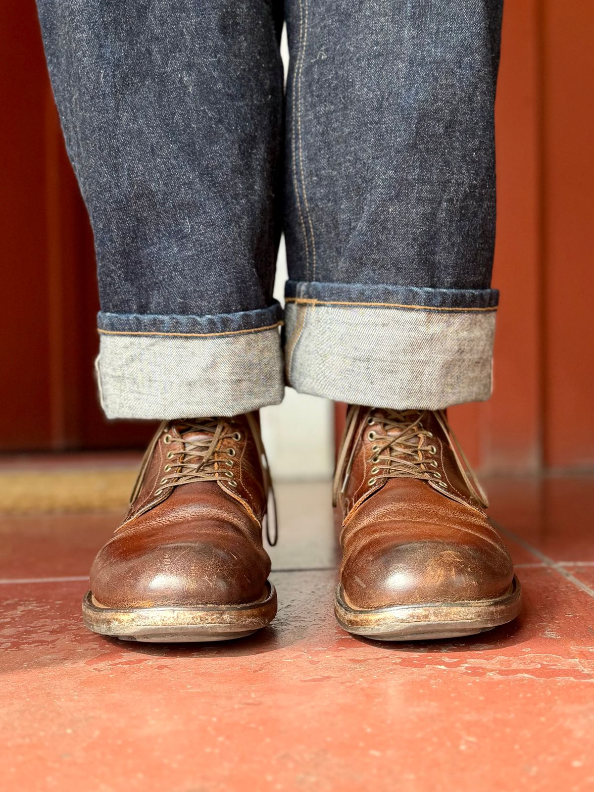 Photo by Drover_Shy on March 29, 2026 of the Viberg Service Boot in C.F. Stead Whiskey Phoenix.