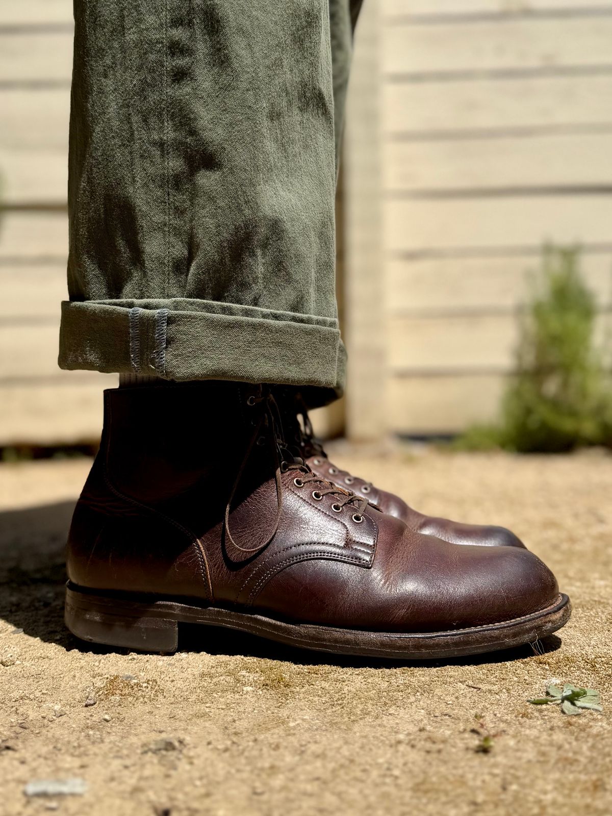 Photo by Drover_Shy on April 19, 2026 of the Viberg Service Boot in C.F. Stead Whiskey Phoenix.