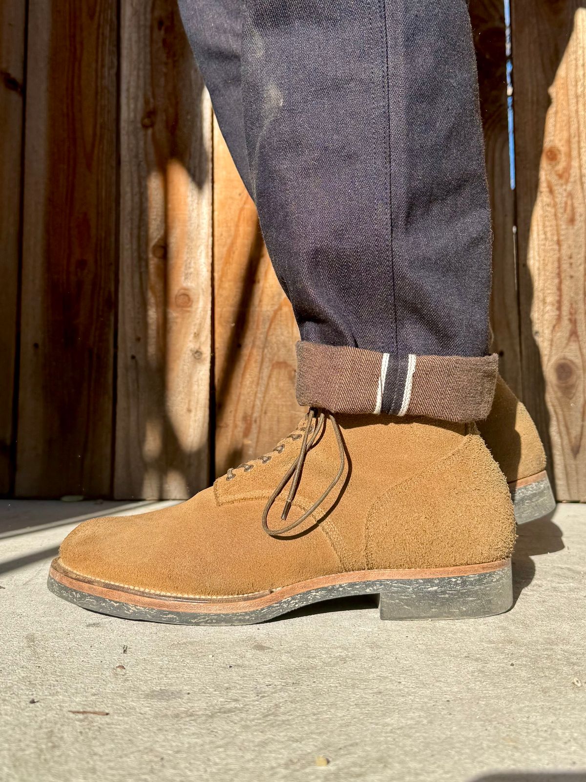 Photo by Drover_Shy on January 16, 2025 of the Viberg N1 Boot in Horween Marine Field Roughout.