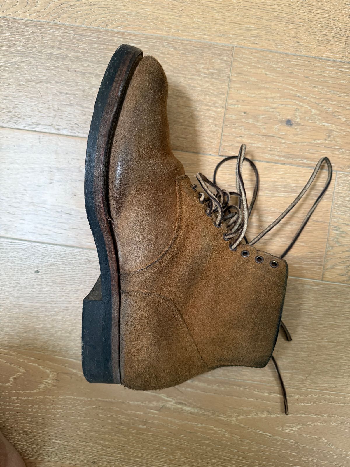 Photo by Drover_Shy on March 16, 2025 of the Viberg N1 Boot in Horween Marine Field Roughout.