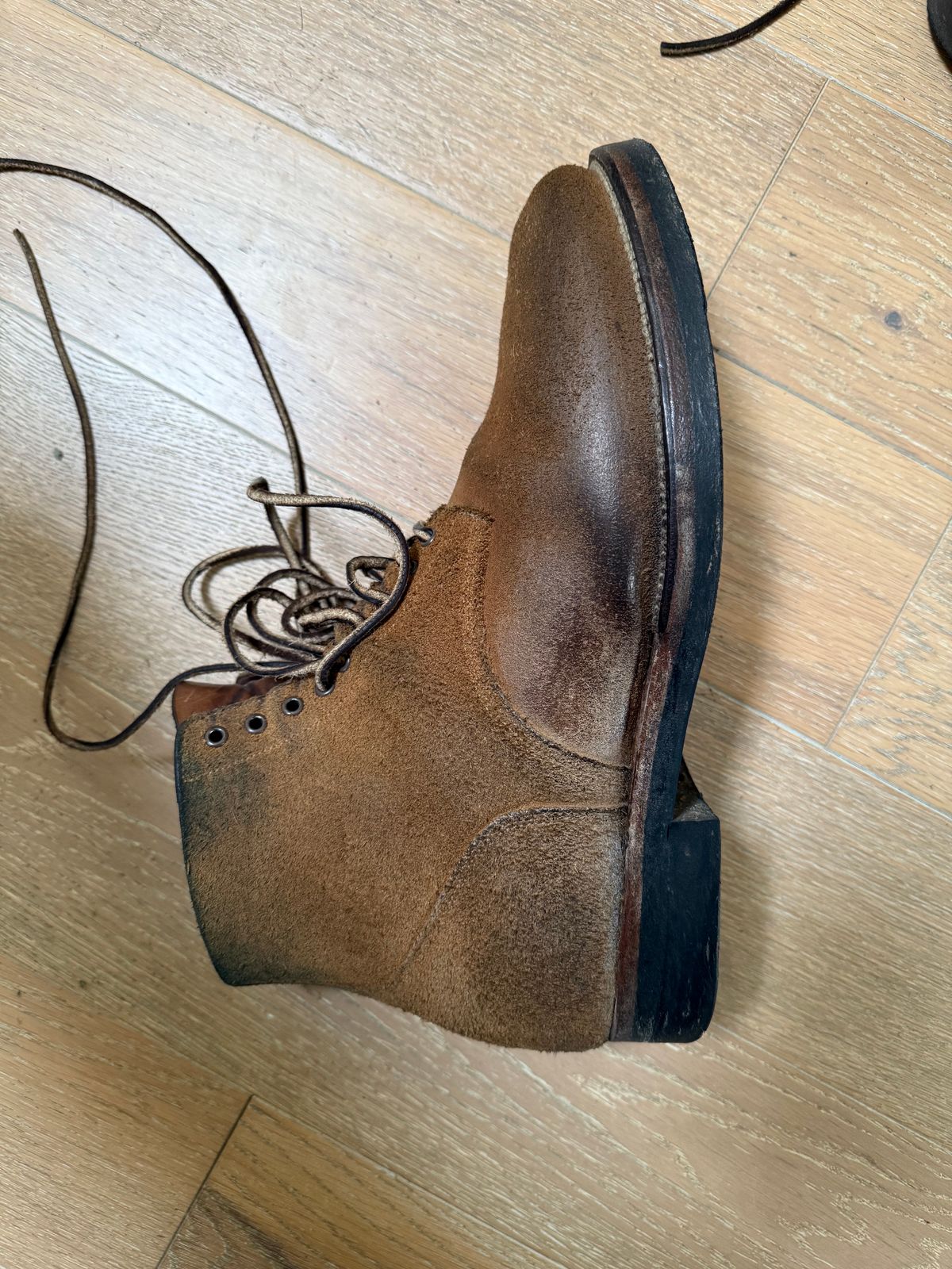 Photo by Drover_Shy on March 16, 2025 of the Viberg N1 Boot in Horween Marine Field Roughout.
